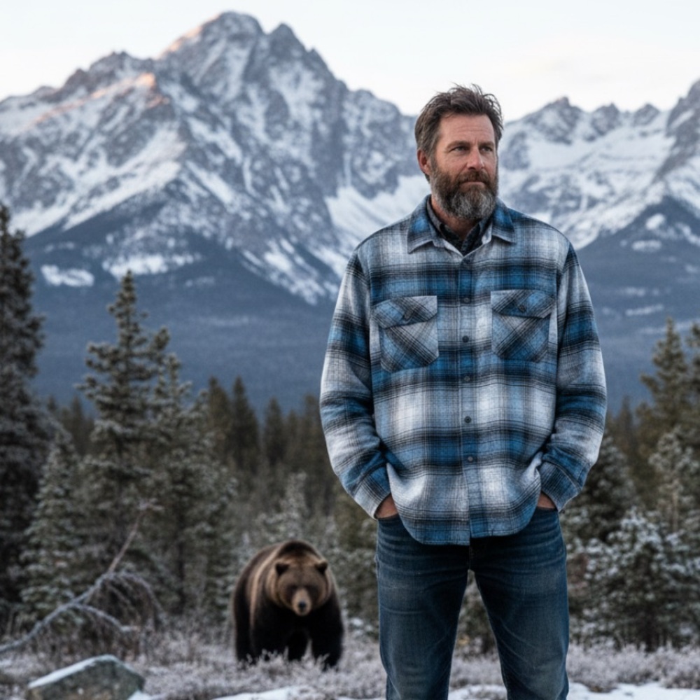 Pendleton Burnside Doublebrushed Blue And White P… - image 1